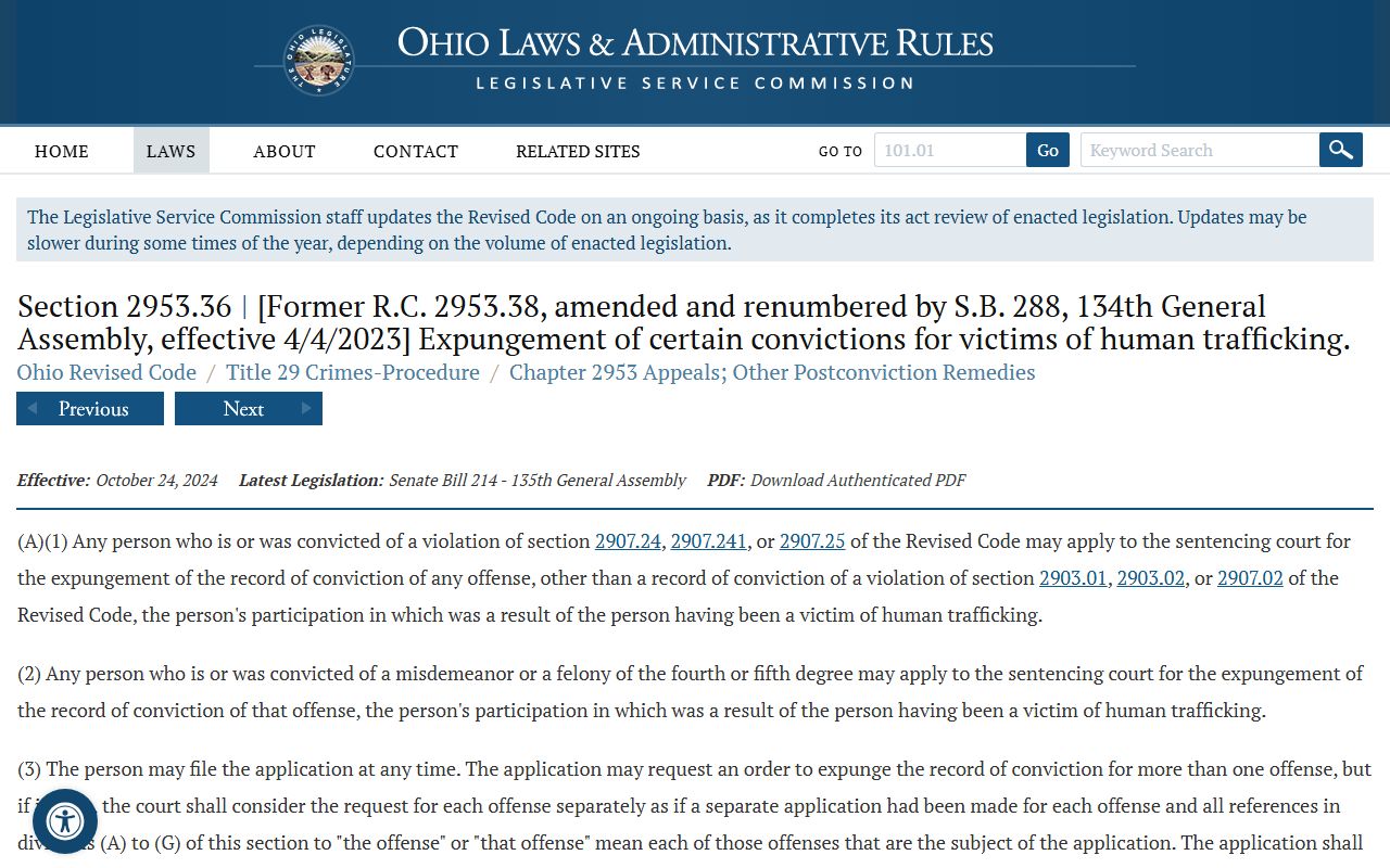 Ohio expungement limitations statute R.C. 2953.36 applicable to Hamilton County criminal records and arrest records