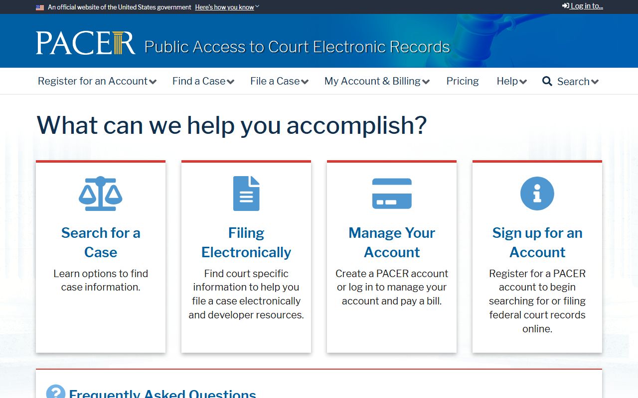 Hamilton County public records access through the federal PACER court records portal
